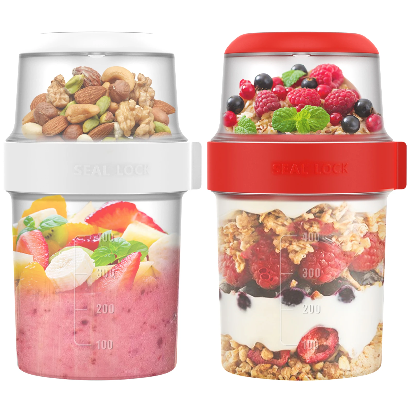 Overnight Oat Jar - Tasses de petit déjeuner réutilisables, 2