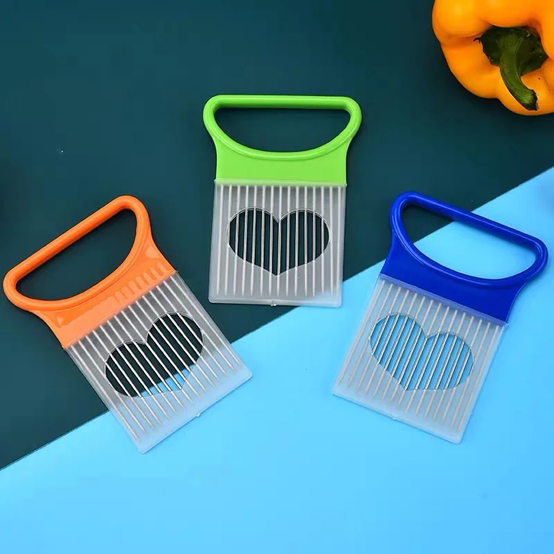 Onion Holder Slicer - 1-3 pièces : Trancheur d'oignons coloré