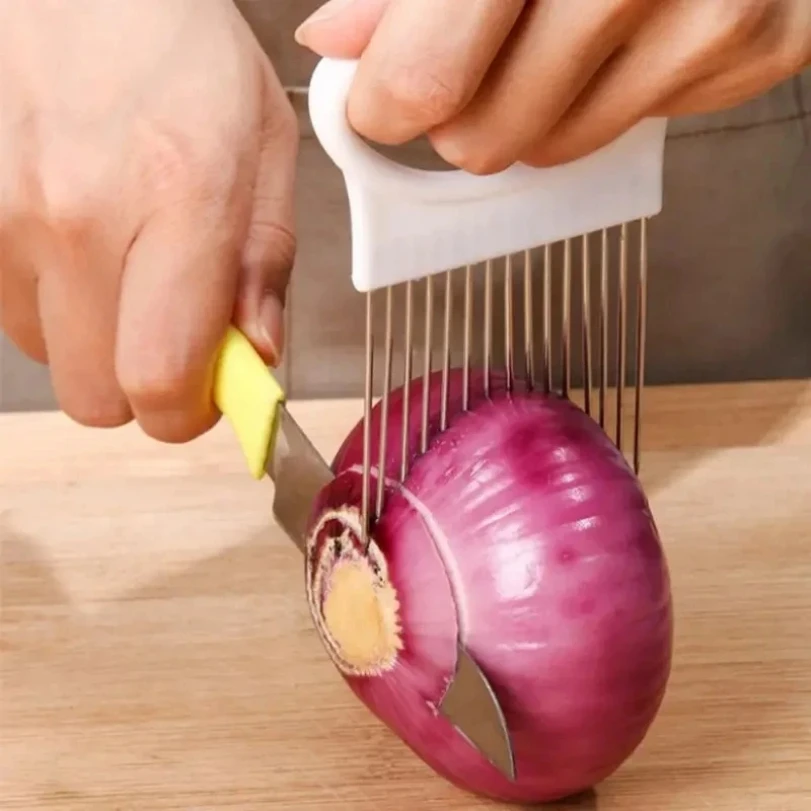 Porte-coupe-oignon en acier in - Onion Holder Slicer avis et prix