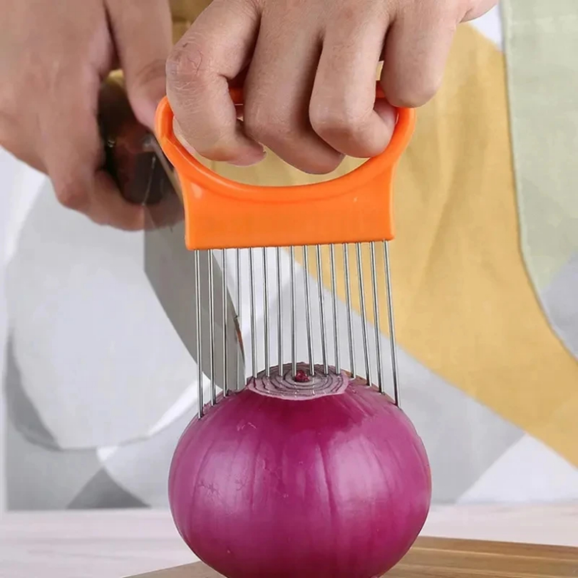 Porte-coupe-oignon en acier in - Onion Holder Slicer avis et prix